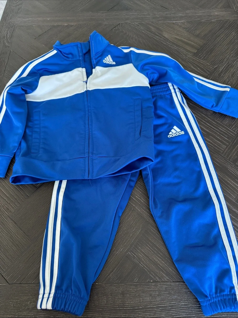 Adidas Toddler Tracksuit 24 Months Blue 2 Piece Jogger Set Track Suit